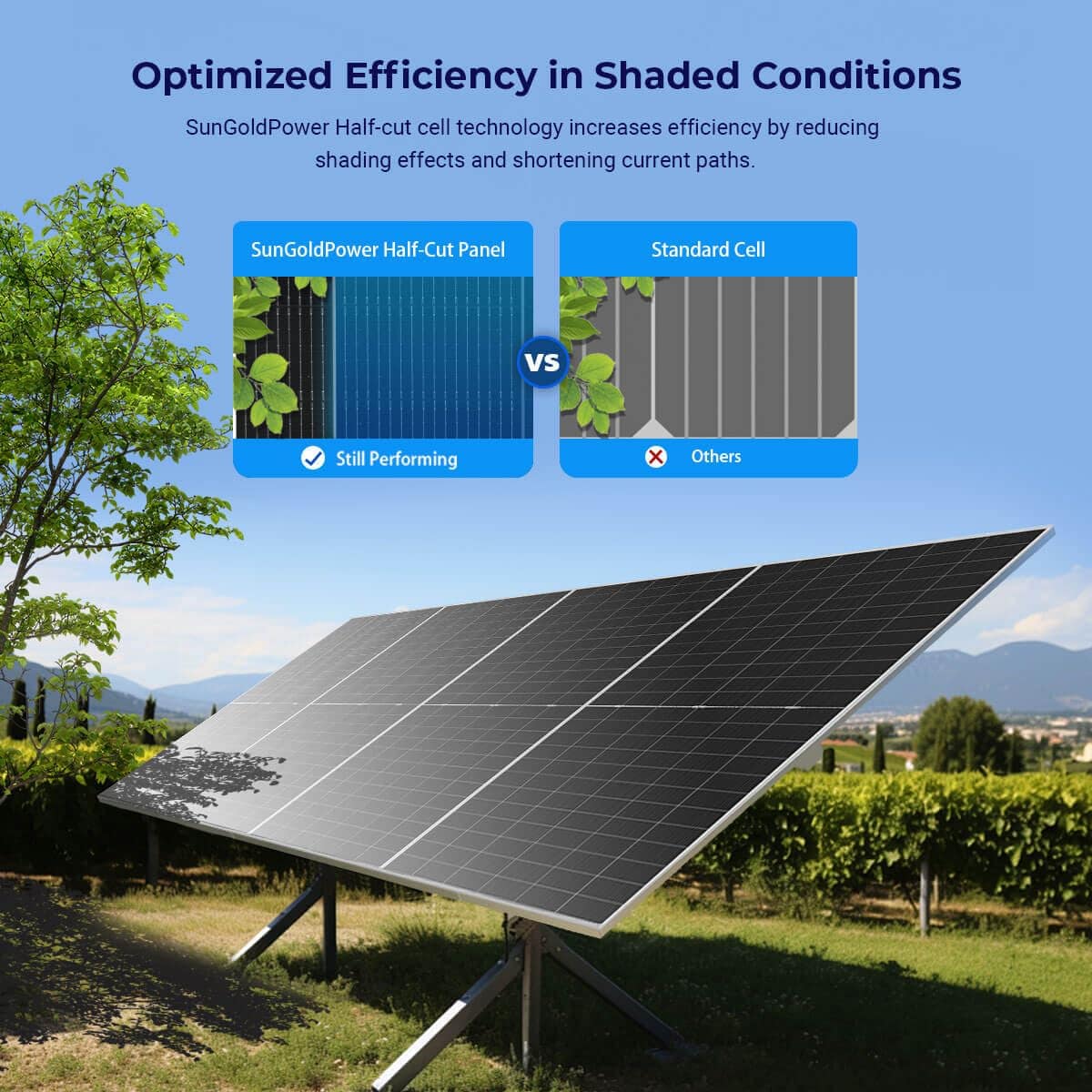SUNGOLDPOWER UL61730 590W Bifacial Solar Panels