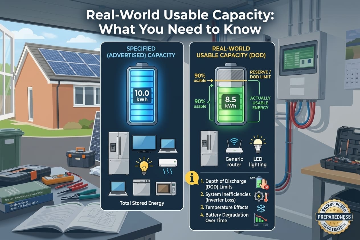 Real-World Usable Capacity: What You Need to Know backup power preparedness illustration