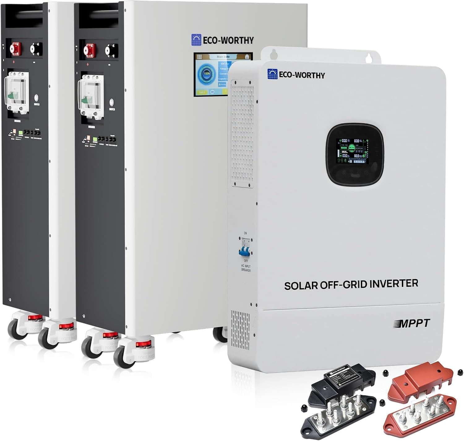 ECO-WORTHY Powermega 48V 314Ah system with smart BMS and WiFi for efficient home power backup.