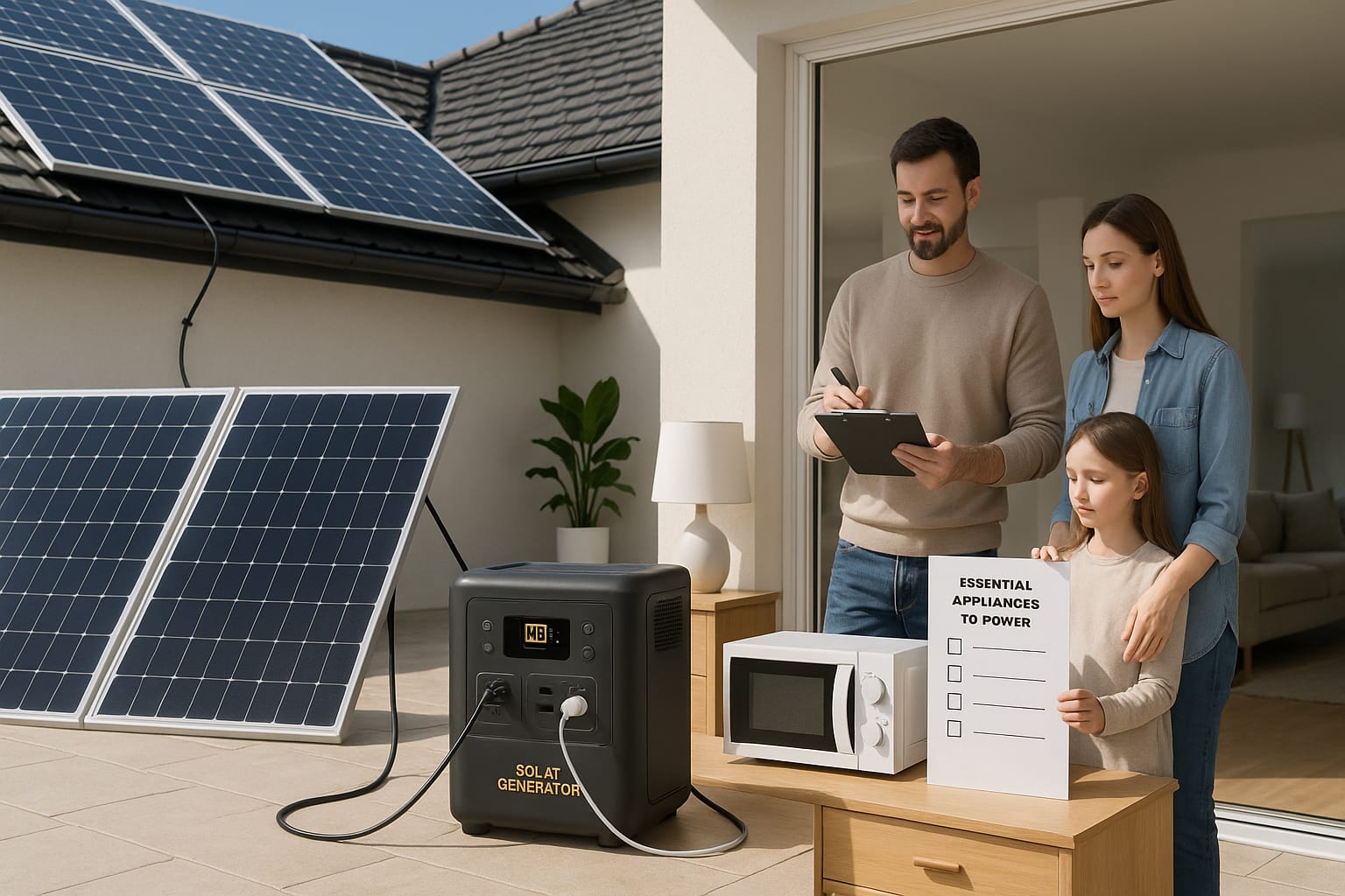 Solar Generator Setup for Emergency Preparedness backup power preparedness illustration
